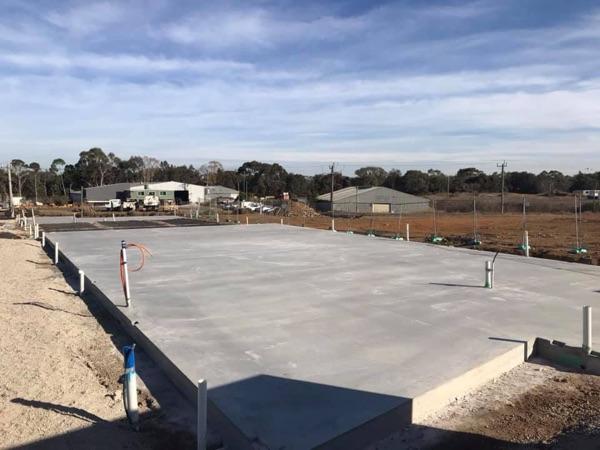 Warehouse slab pour